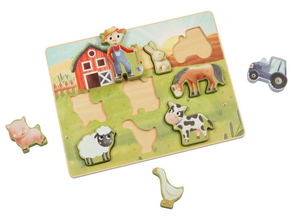 eliNeli Dřevěné vkládací puzzle farma (obrázek 5)