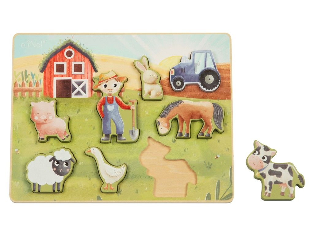 eliNeli Dřevěné vkládací puzzle farma (obrázek 4)