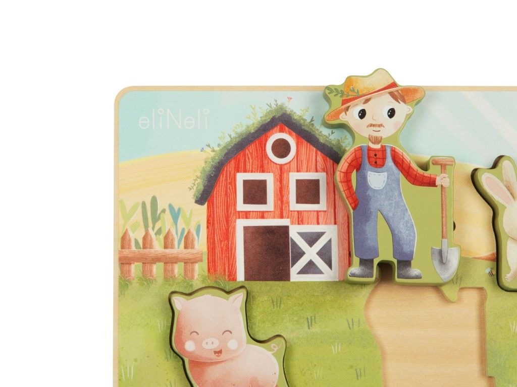 eliNeli Dřevěné vkládací puzzle farma (obrázek 3)