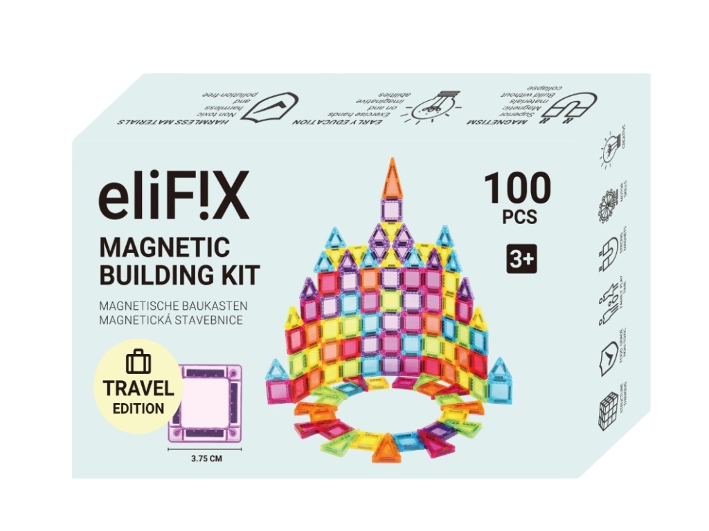 eliNeli Magnetická stavebnice EliFix Travel - 100 ks - BAZAR