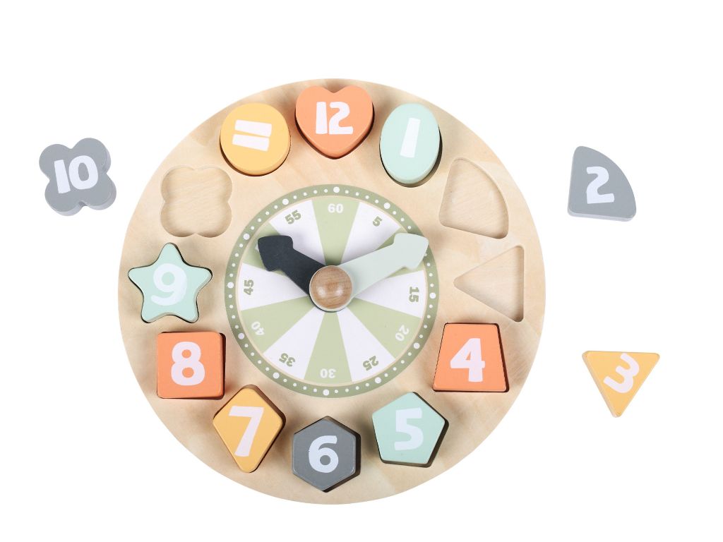 Dřevěná hračka Dřevěné hodiny – vkládací puzzle