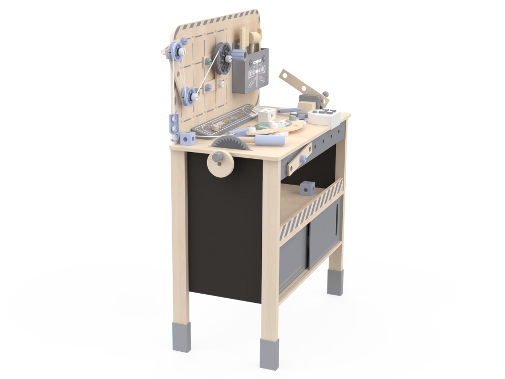 eliNeli Dřevěný dětský ponk XXL s příslušenstvím