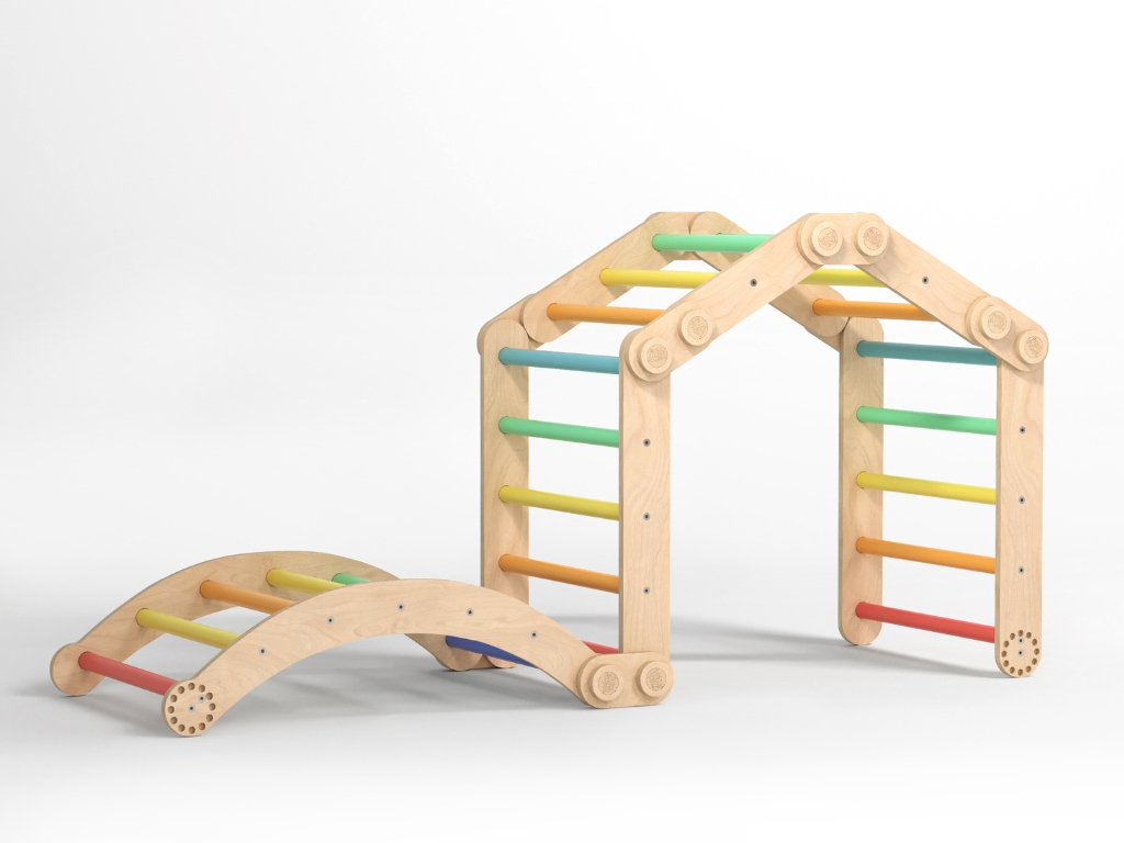 BusyKids Prolézačka/žebřiny 2v1 – duha