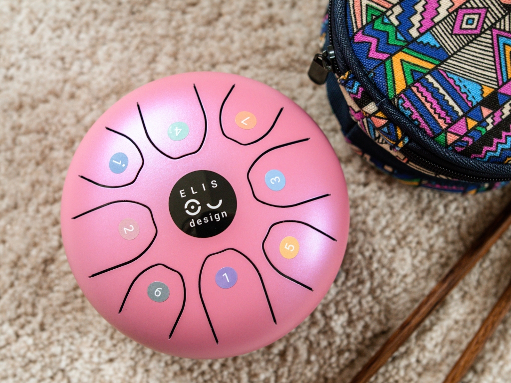 ELIS DESIGN Kovový bubínek Drumboo malý - růžový (obrázek 4)