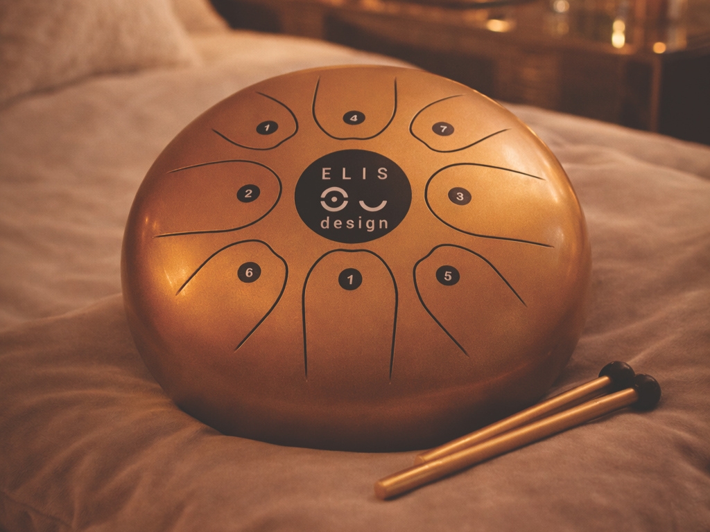 ELIS DESIGN Kovový bubínek Drumboo velký - zlatý (obrázek 6)