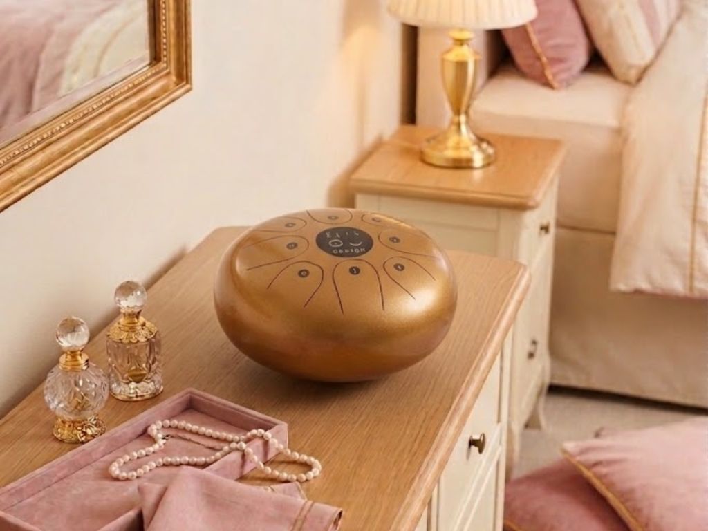 ELIS DESIGN Kovový bubínek Drumboo velký - zlatý (obrázek 9)