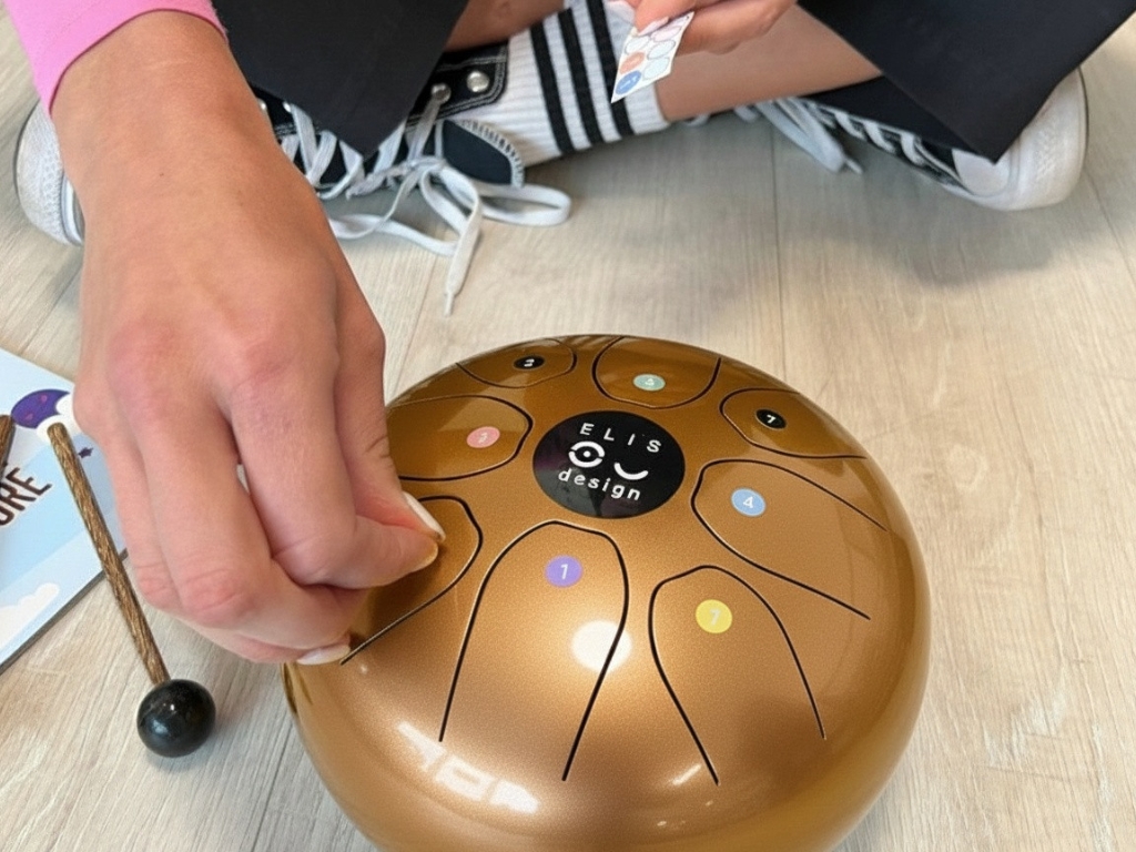 ELIS DESIGN Kovový bubínek Drumboo velký - zlatý (obrázek 5)