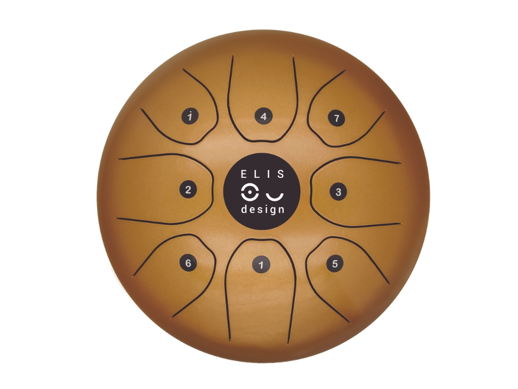 ELIS DESIGN Kovový bubínek Drumboo velký - zlatý
