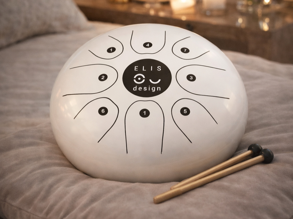 ELIS DESIGN Kovový bubínek Drumboo velký - bílý, perleťový (obrázek 8)
