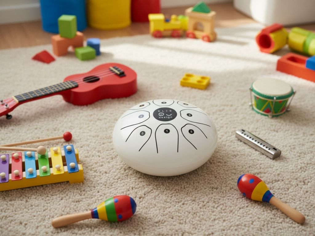 ELIS DESIGN Kovový bubínek Drumboo velký - bílý, perleťový (obrázek 10)