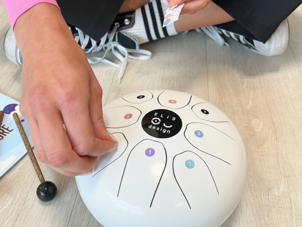 ELIS DESIGN Kovový bubínek Drumboo velký - bílý, perleťový (obrázek 7)