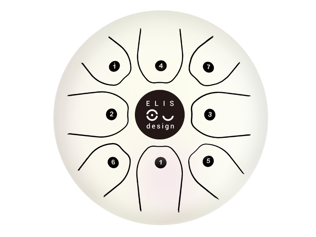 ELIS DESIGN Kovový bubínek Drumboo velký - bílý, perleťový