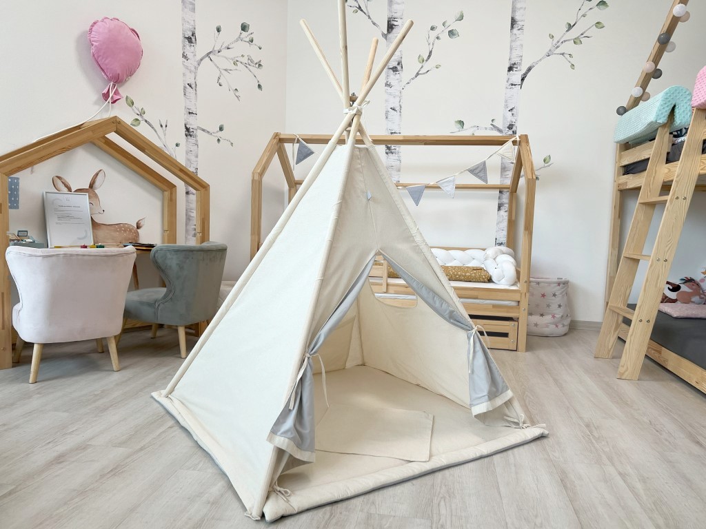 ELIS DESIGN Teepee stan – Krémová – 2. jakost