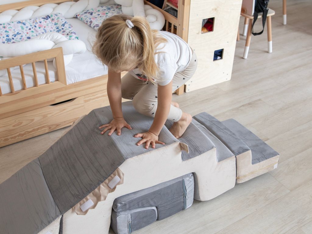 eliNeli Multifunkční dětské pěnové hřiště – velvet – BAZAR