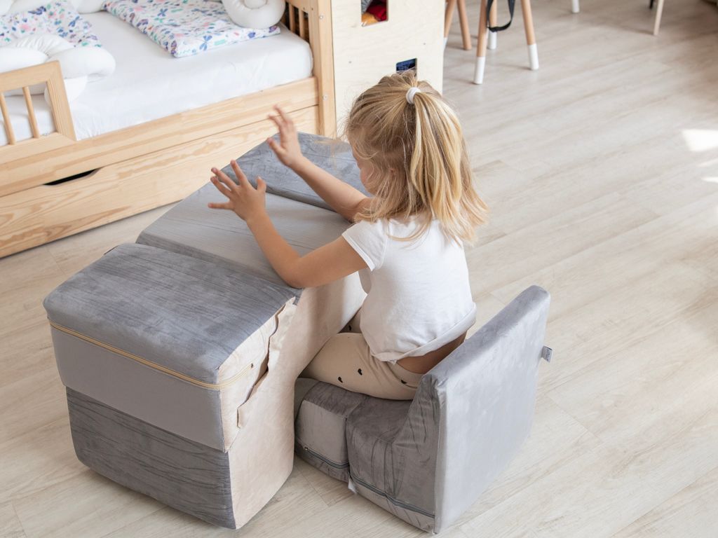 eliNeli Multifunkční dětské pěnové hřiště – velvet – BAZAR