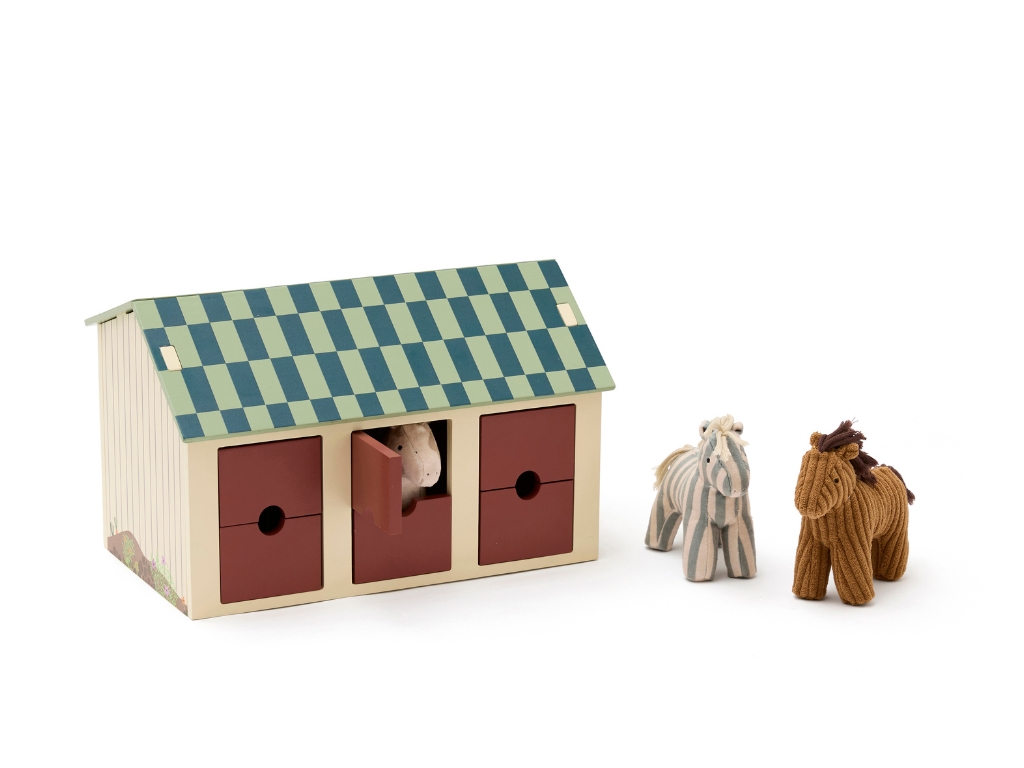 Kid’s Concept Dřevěná stáj s koňmi