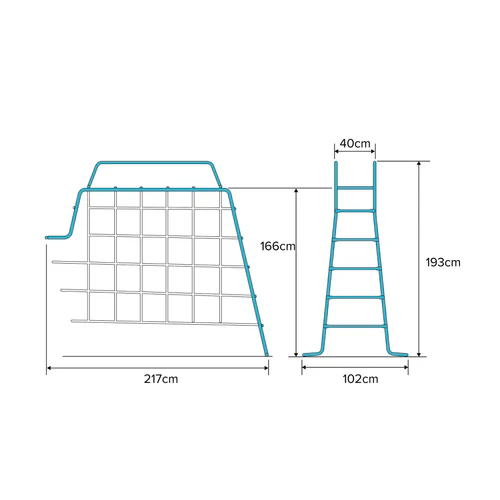TP Toys Kovová prolézačka Explorer rozšířená modrá