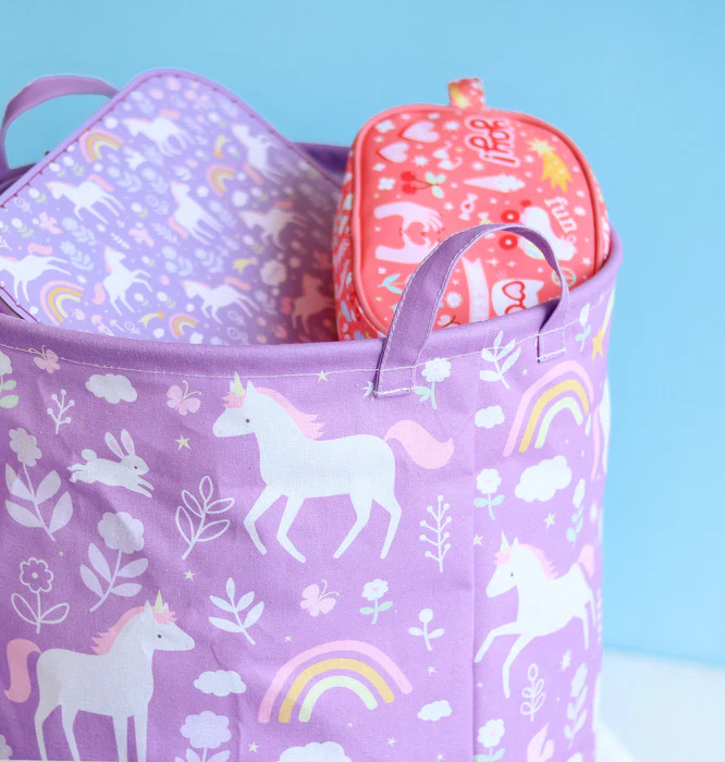 A Little Lovely Company Úložný koš na hračky – jednorožci