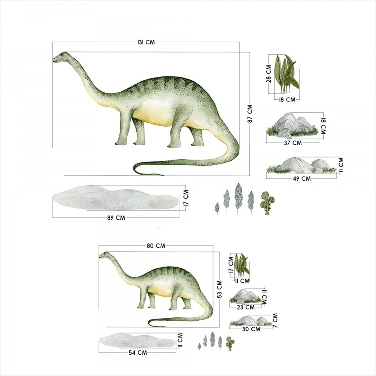 Yokodesign Nálepka na zeď Brontosaurus maxi XL – BAZAR