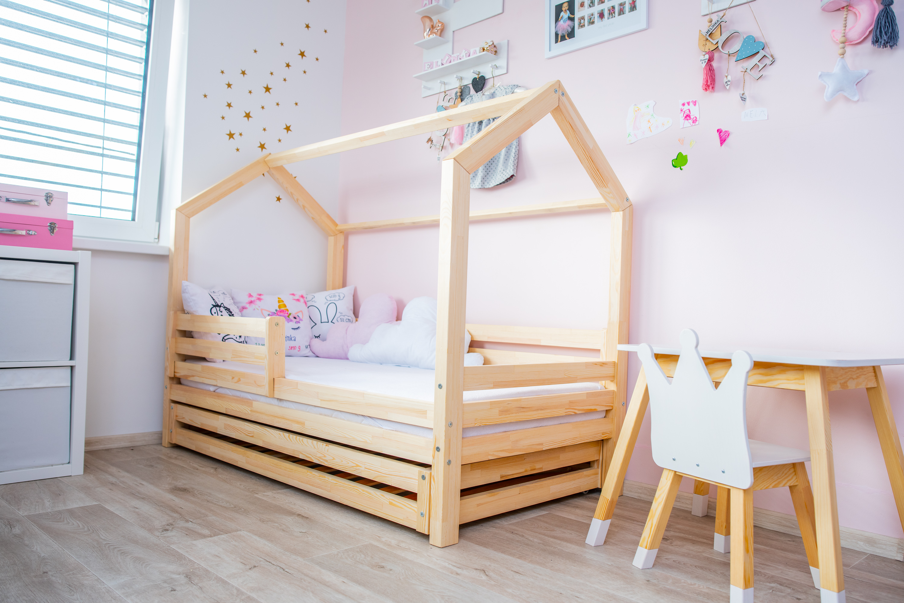 ELIS DESIGN Domečková postel s šuplíkem premium 90 x 200 cm, s nožičkami a s šuplíkem, žádná zábrana - BAZAR (obrázek 6)