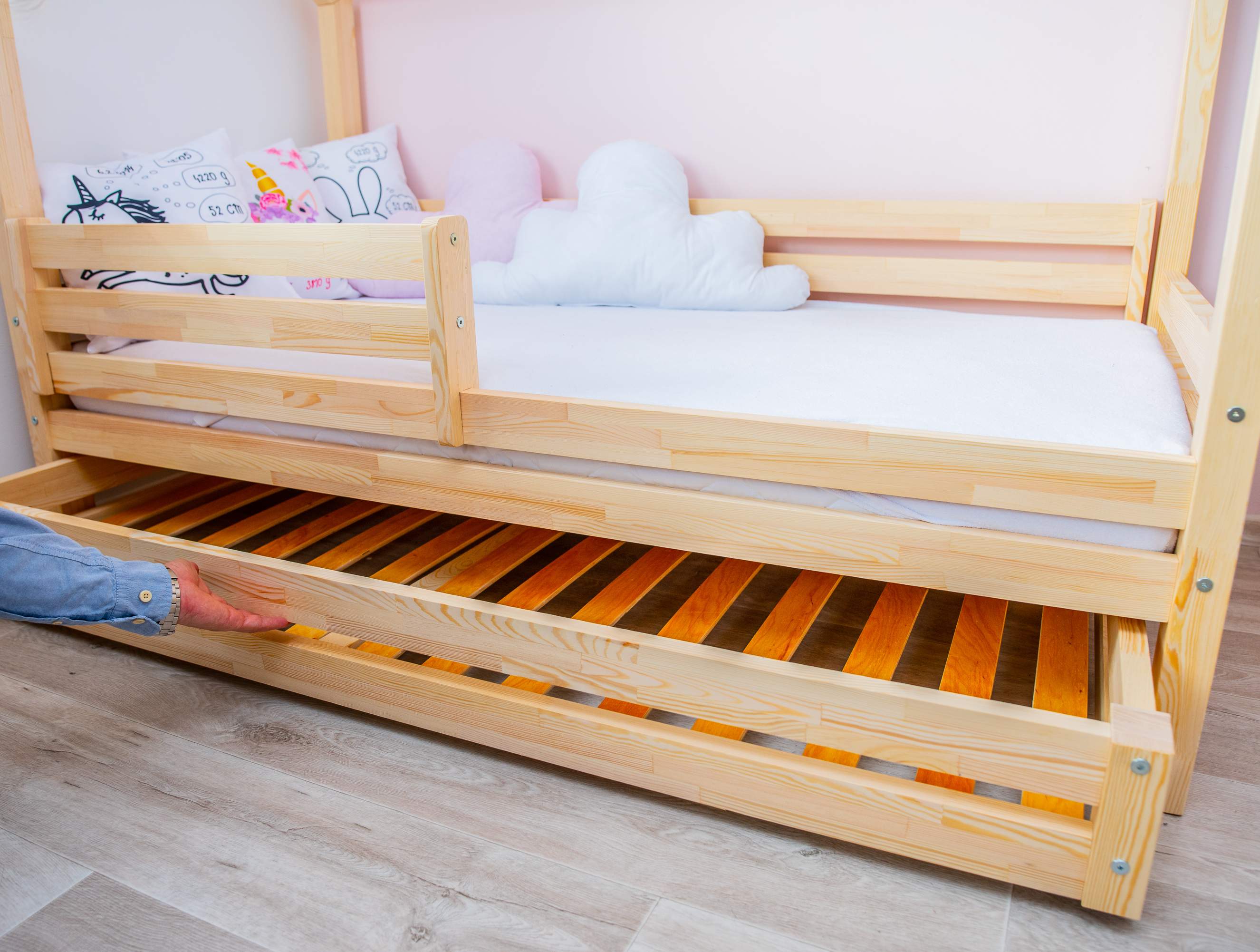 ELIS DESIGN Domečková postel s šuplíkem premium 90 x 200 cm, s nožičkami a s šuplíkem, žádná zábrana - BAZAR (obrázek 9)