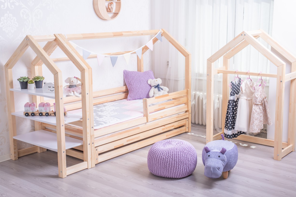 ELIS DESIGN Domečková postel s šuplíkem premium 90 x 200 cm, s nožičkami a s šuplíkem, žádná zábrana - BAZAR