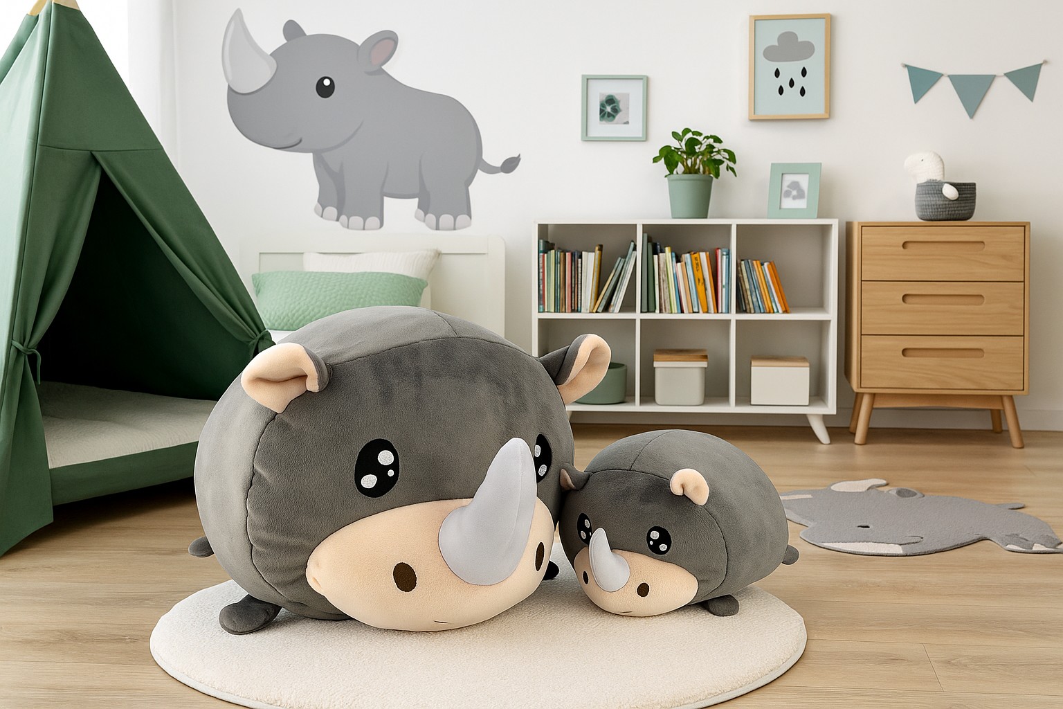 Magic Baby Maminka s mláďátkem Nosorožec - set plyšových hraček 20 a 40 cm (obrázek 5)