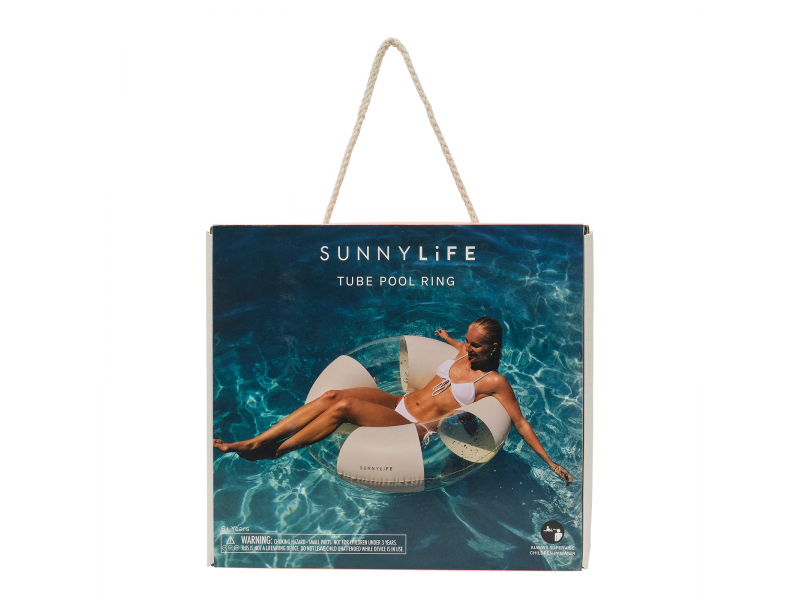 Sunnylife Nafukovací kruh - béžové pruhy (obrázek 4)