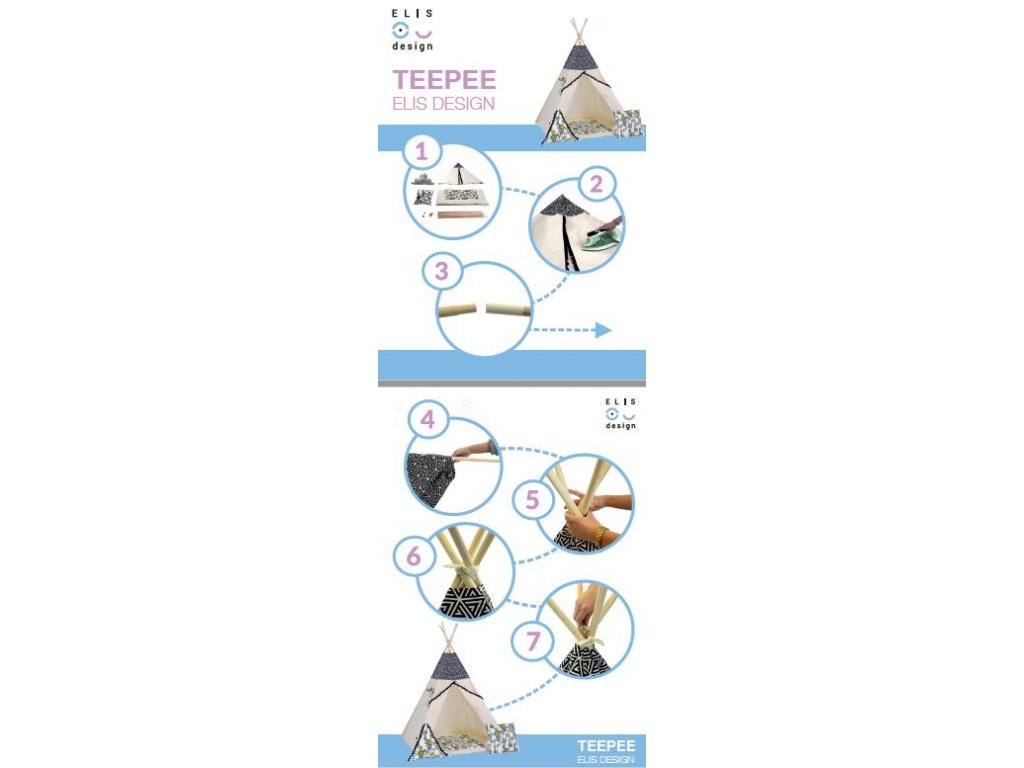 ELIS DESIGN Set teepee stan Sluneční záře - čtvercové provedení - BAZAR (obrázek 8)