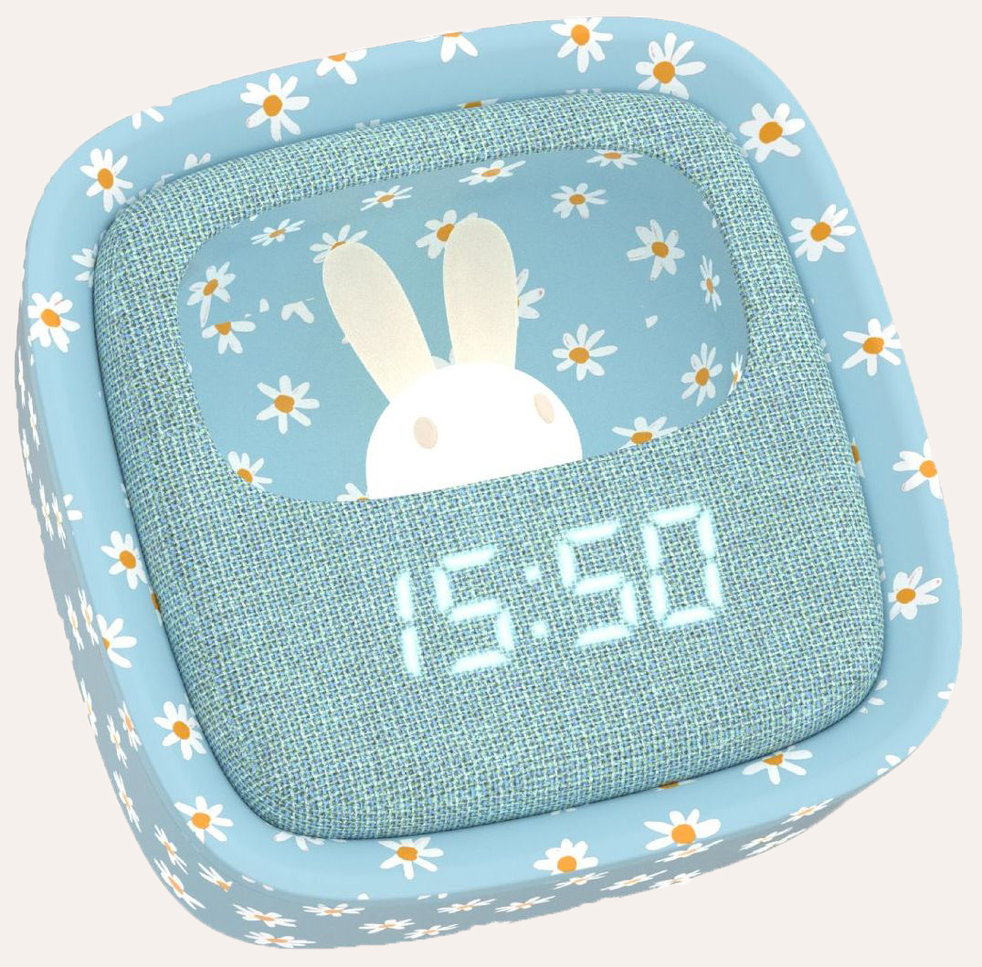 MOB Budík a noční světlo Billy Clock And Light - květiny