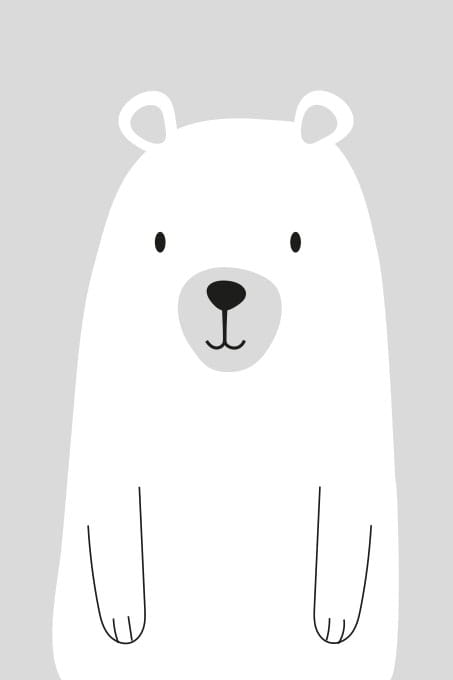 Pastelowe Love Plakát Medvídek – šedý