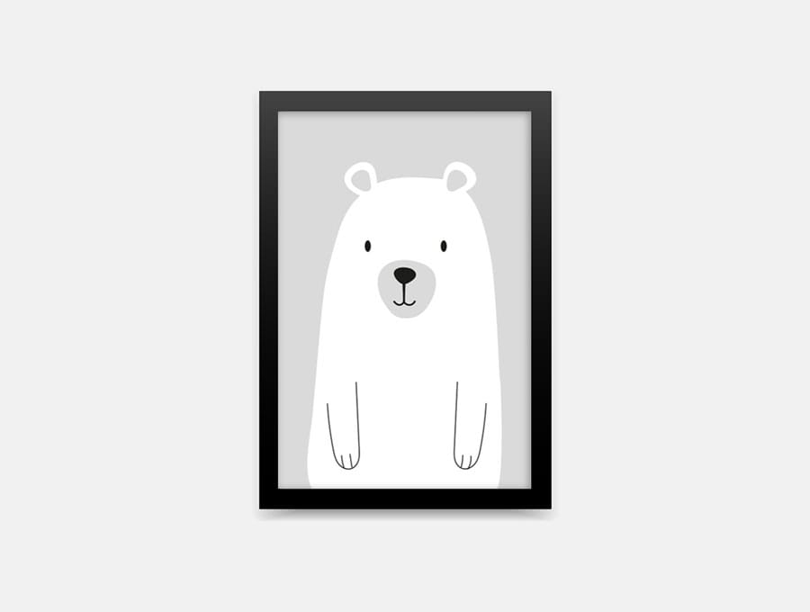 Pastelowe Love Plakát Medvídek – šedý