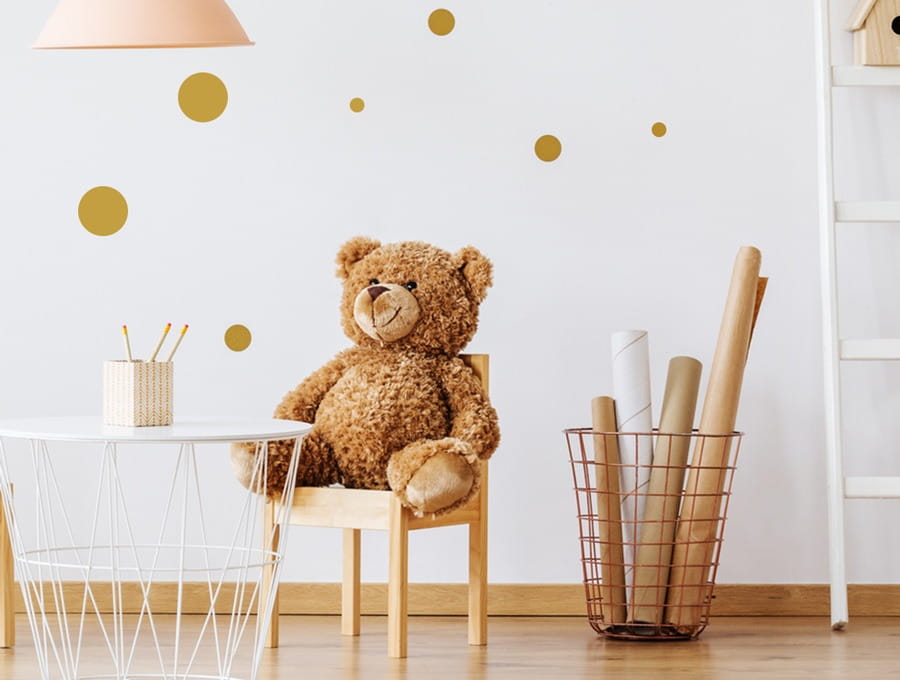 Pastelowe Love Samolepky puntíky – různé velikosti barva: černá