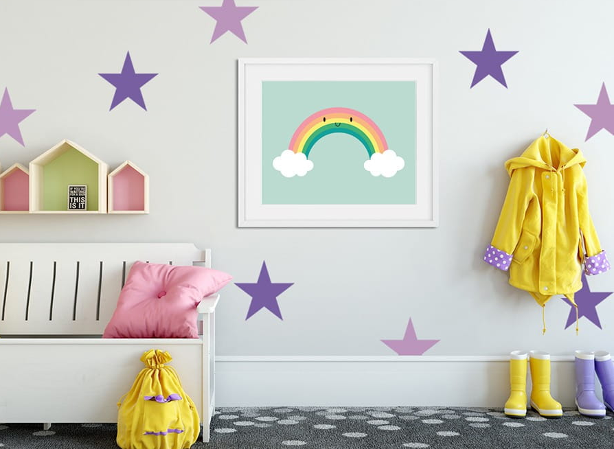 Pastelowe Love Samolepky hvězdy – velké barva: černá