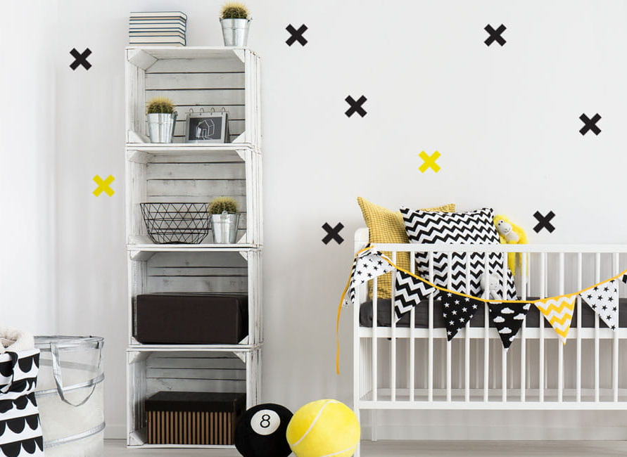 Pastelowe Love Samolepky křížky – velké barva: černá