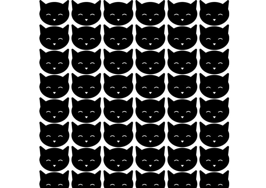 Pastelowe Love Samolepky kočičky barva: černá