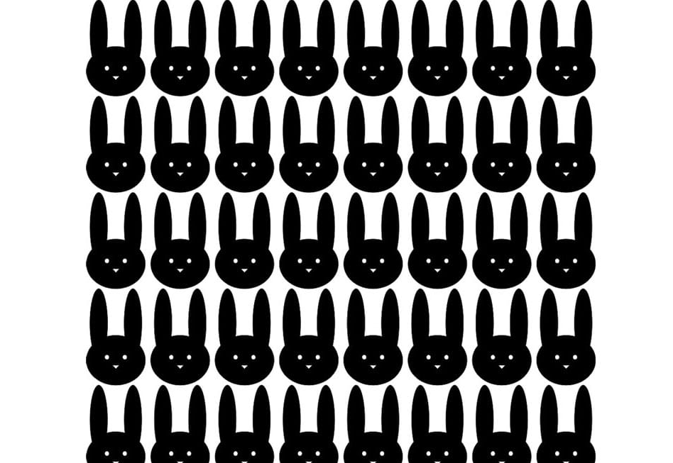 Pastelowe Love Samolepky králíčci barva: černá