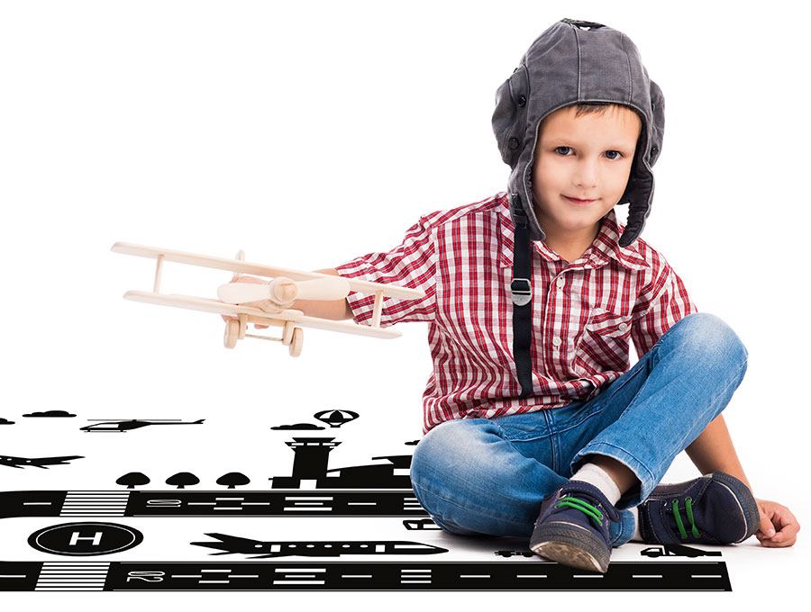 Pastelowe Love Nálepka na podlahu – letiště