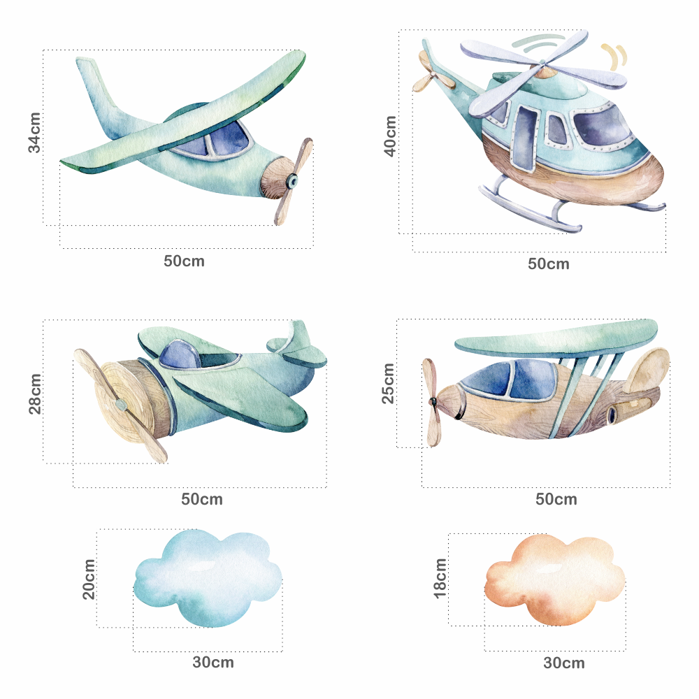 DEKORACJAN Samolepky klučičí svět - letadla (obrázek 3)