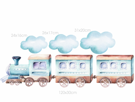 DEKORACJAN Nálepka na zeď – vláček