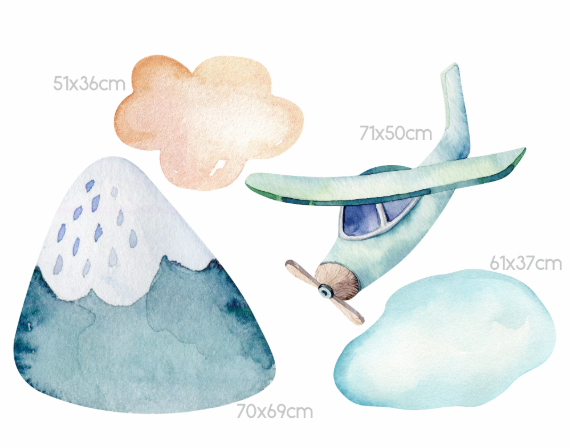 DEKORACJAN Nálepka na zeď – eroplán