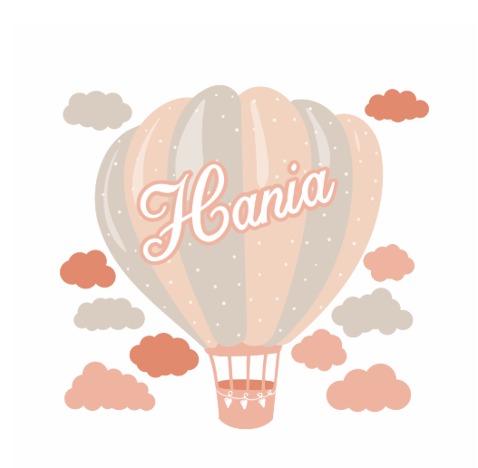 DEKORACJAN Samolepka na zeď – balón se jménem