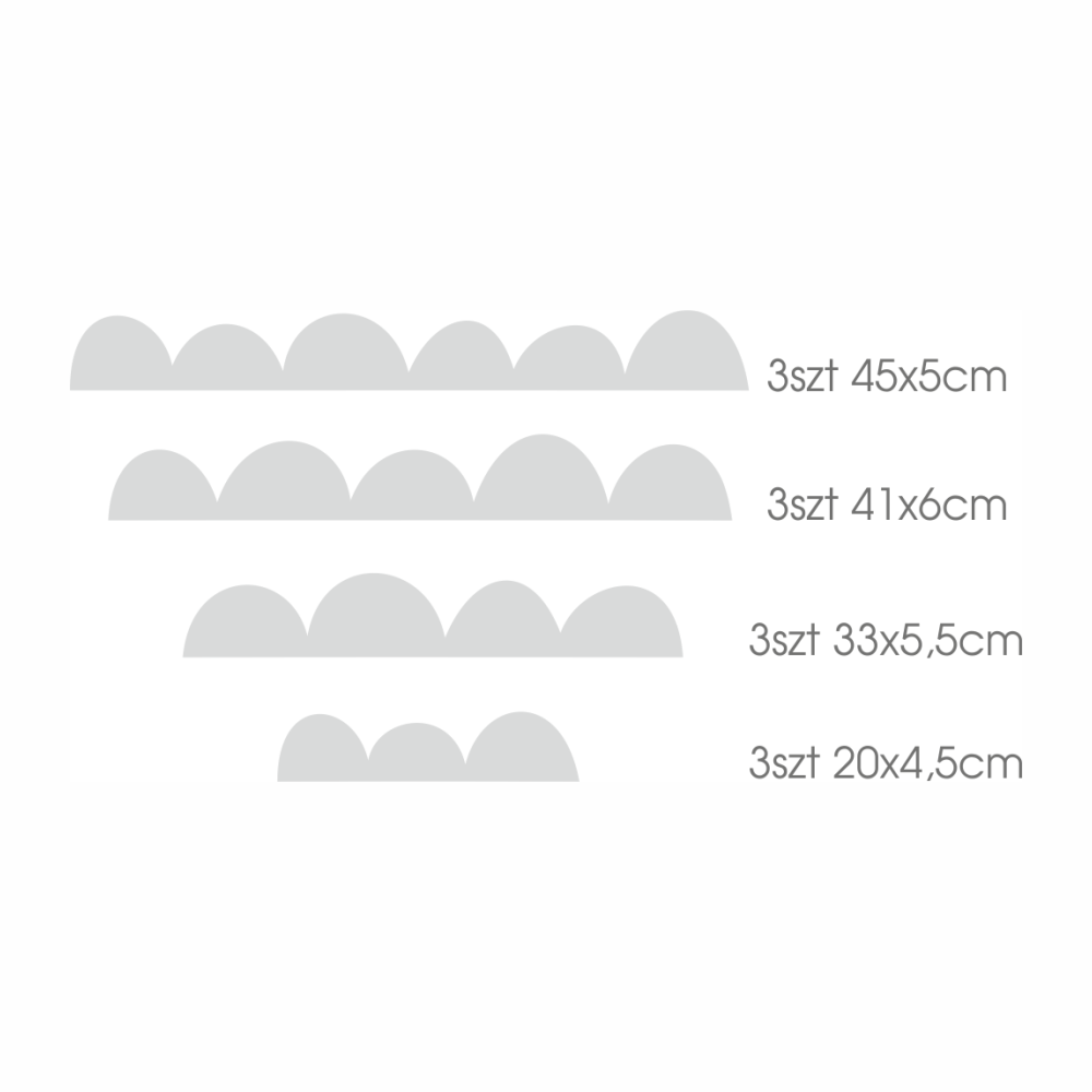 DEKORACJAN Samolepky – Půlkolečka v řadě barva: černá