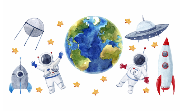 DEKORACJAN Nálepka na zeď – Vesmír