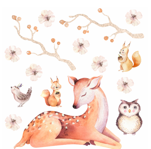 DEKORACJAN Nálepka na zeď – lesní království – podzim