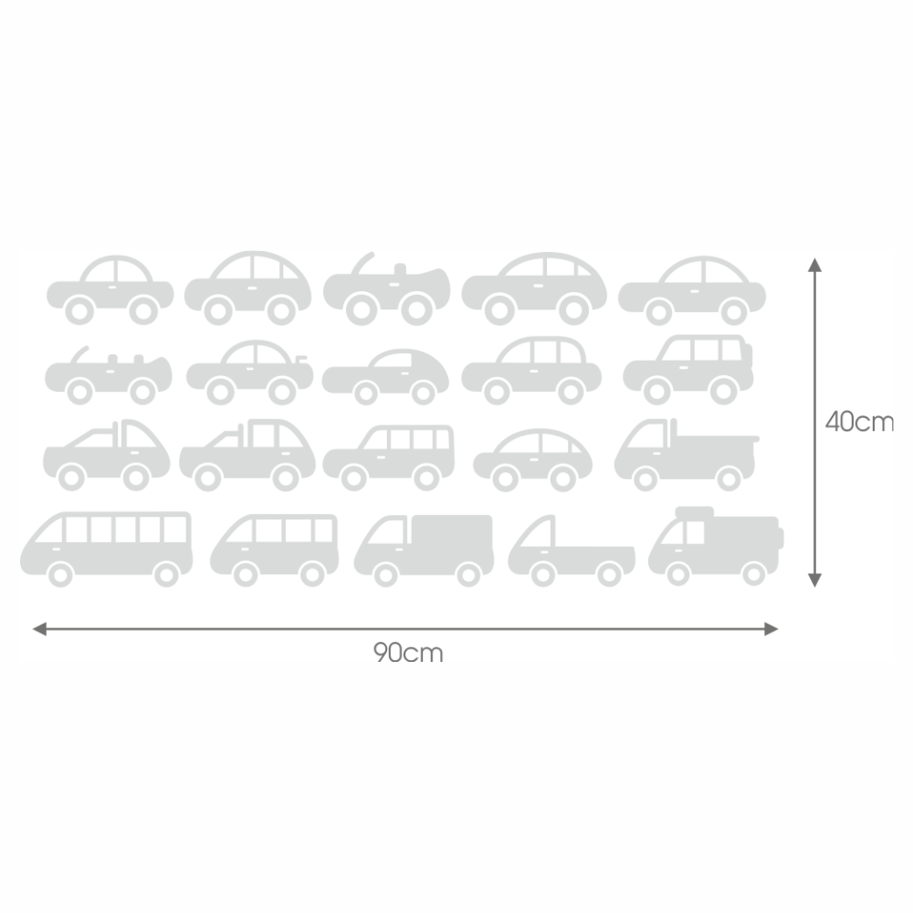DEKORACJAN Samolepky – Autíčka barva, velikost: černá