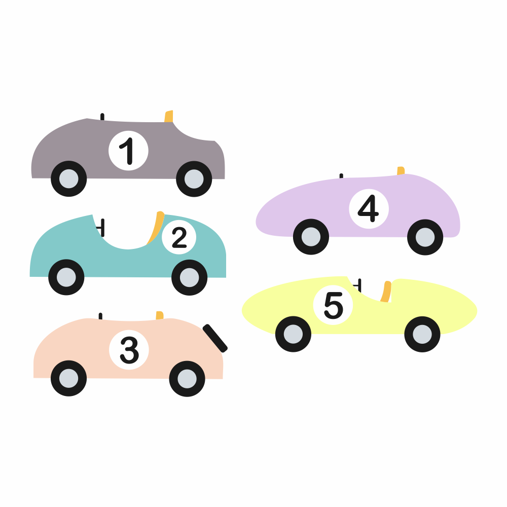 DEKORACJAN Samolepky – Pastelové závodničky