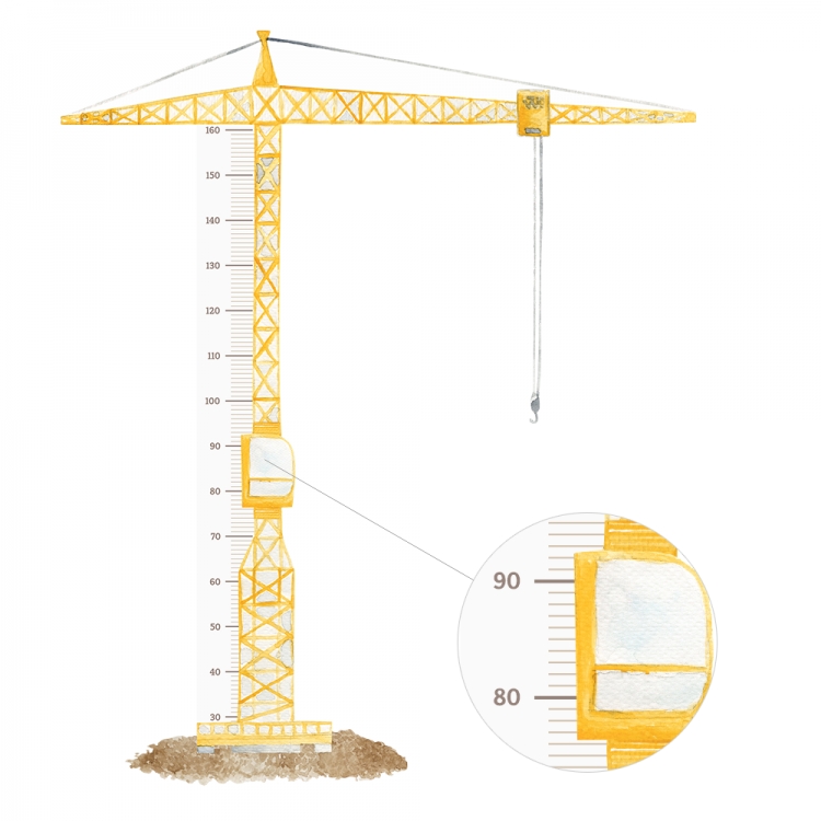 Samolepka na zeď – metr Jeřáb