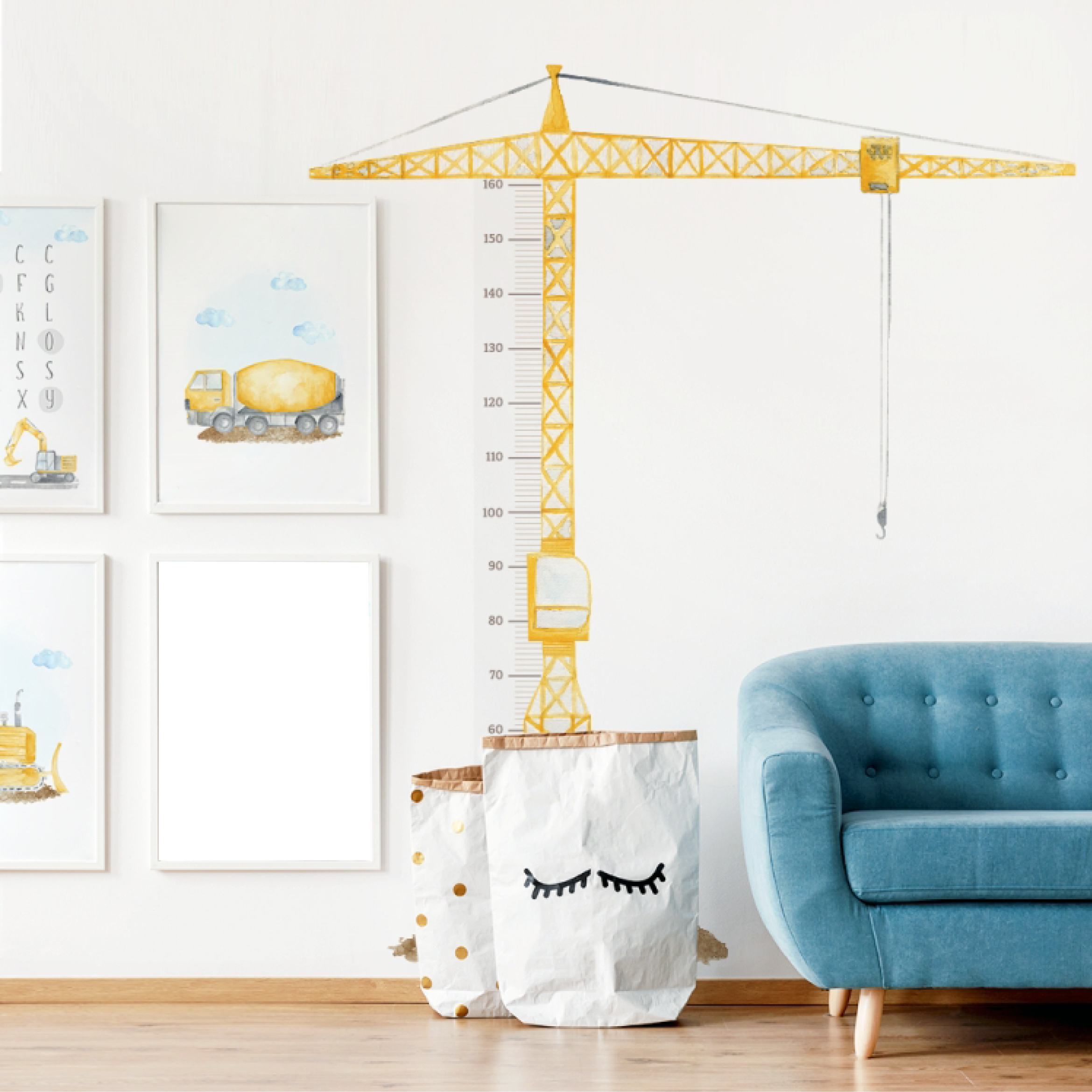 Samolepka na zeď – metr Jeřáb