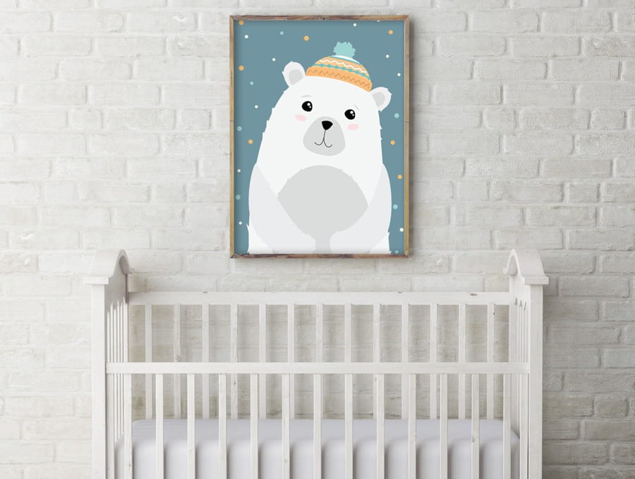 ELIS DESIGN lední medvídek na plakátě rozměr: 20 x 30 cm